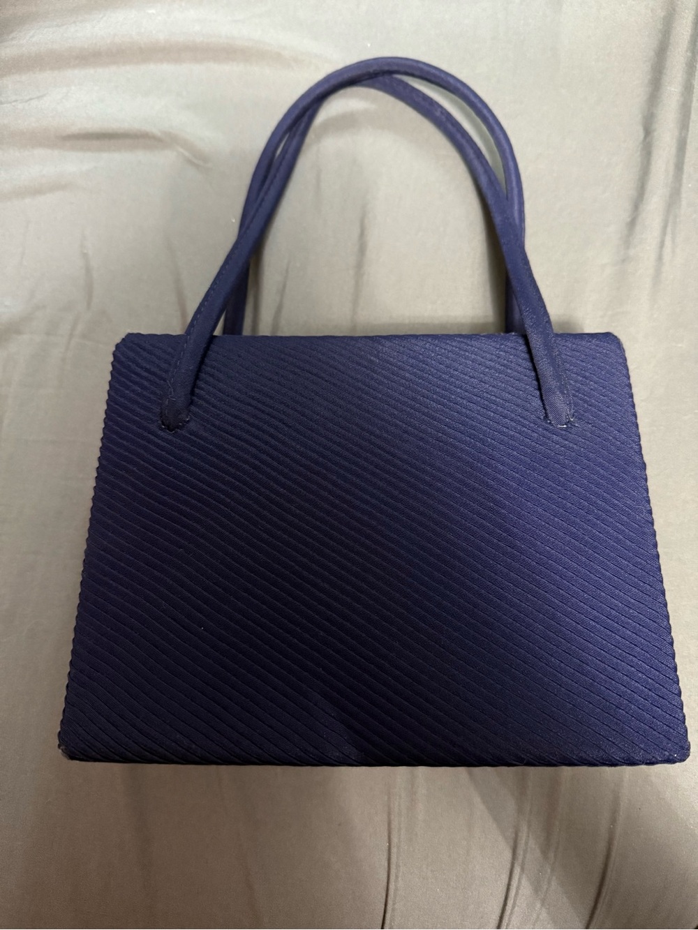 Elegant Navy Structured Top-Handle Bag